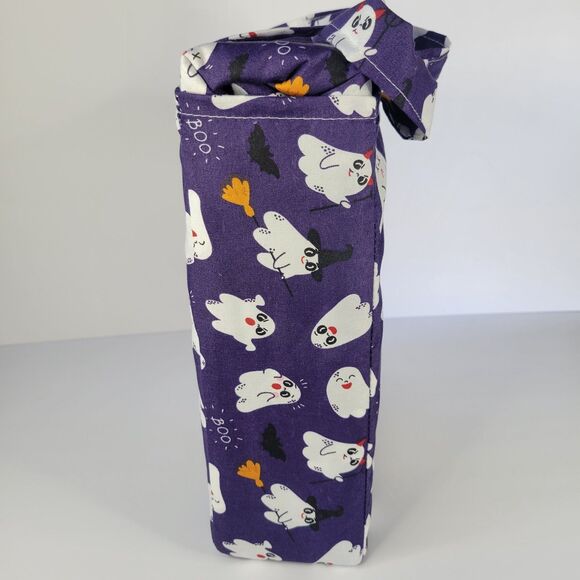 Halloween Purple White Cheeky Ghosts Boos Bones QUEEN 5pc Sheet Set Boys Bedding - Picture 4 of 11